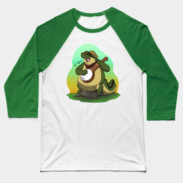 Bayou Gator 1 Baseball T-Shirt by JoshStevensIllustration